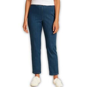 Belle by Kim Gravel Jeans Pull On Slim Straight Washed Indigo Blue 16P